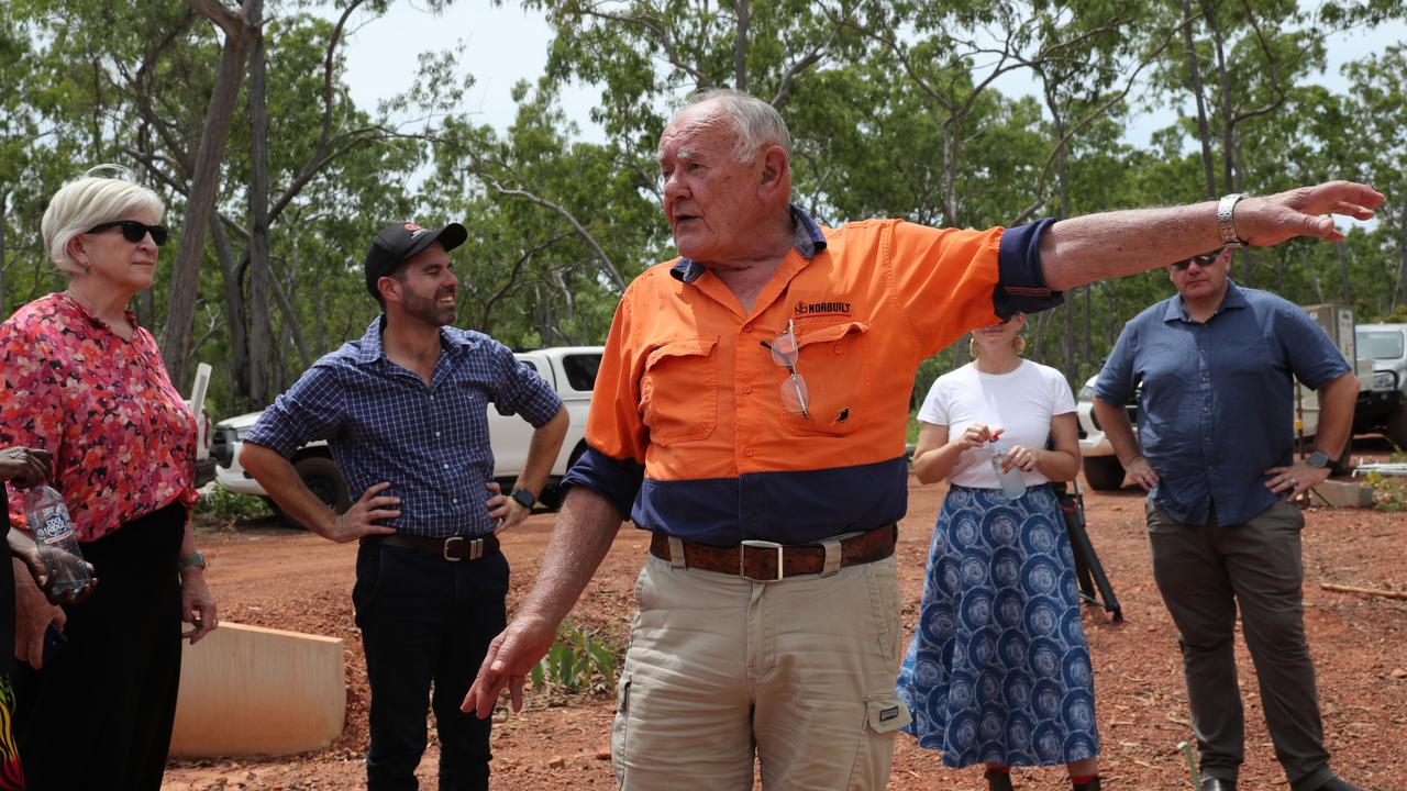 'Jaz' the builder giving a site tour of the Anindilyakwa Healing Centre, Groote Eylandt on Friday February 2. Picture: Zizi Averill