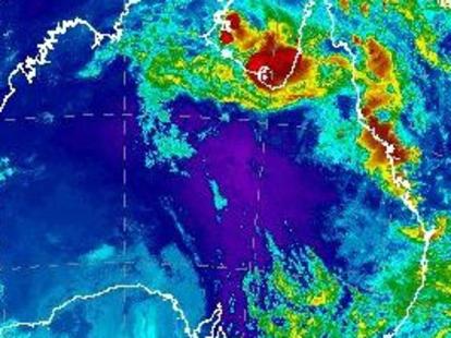 Queensland is being battered by heavy falls with some places set to receive a month's worth of rain in a few days. Picture: Buruea of Meteorology