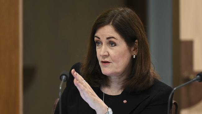 Senator Sarah Henderson during the Education Senate Estimates at Parliament House in Canberra. Picture: NCA NewsWire / Martin Ollman