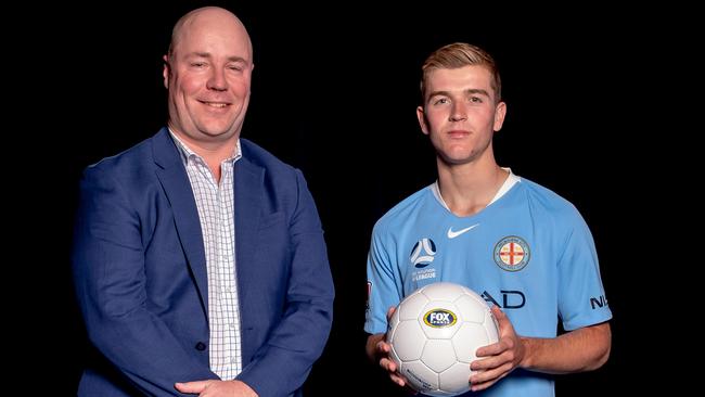 Sporting commentator Brenton Speed with Riley McGree.