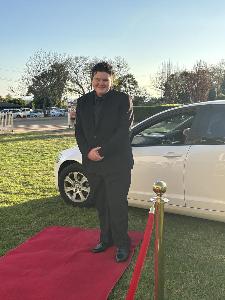 Samuel Richards arrives at Kingaroy's St John's Lutheran School formal.