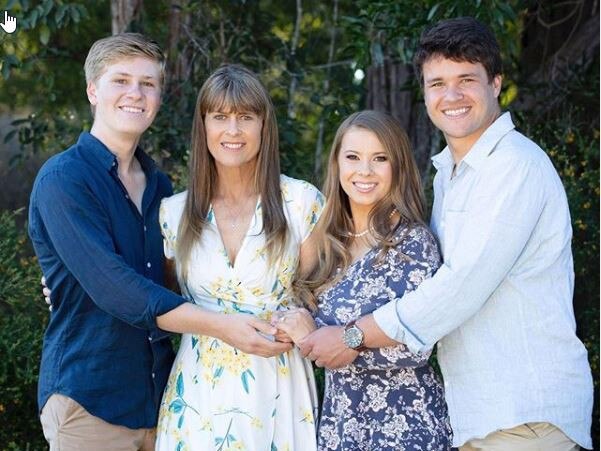 Bindi Irwin and her family after she announced her engagement. Picture: Instagram/Bindi Irwin