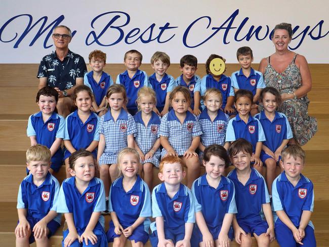 Cannonvale State School Prep 1 Back Row L-R Marcus Booth (Teacher), Roman, Oliver, Ronin, Sunny, ***, Reef, Kim Townsend (Teacher Aide) Middle Row L-R Sienna, Willow, Islay, Winnie, Frankie, Macie, Rhegan, Freya Front Row L-B Dean, Eddie, Olivia, Charlie, Ella, Osiris, Alex. My First Year Mackay 2024