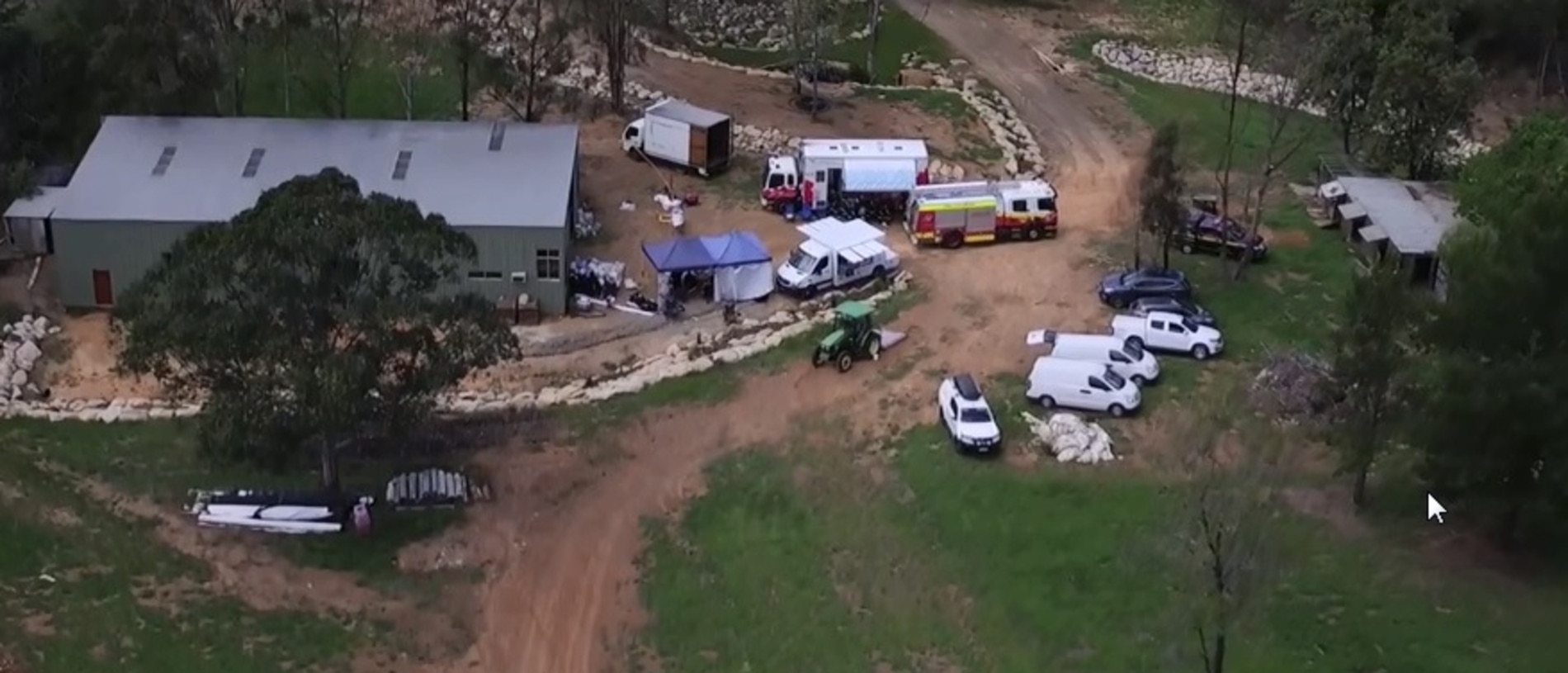 The Mt Hunter property was locked down by emergency services during the raid. Picture: NSW Police