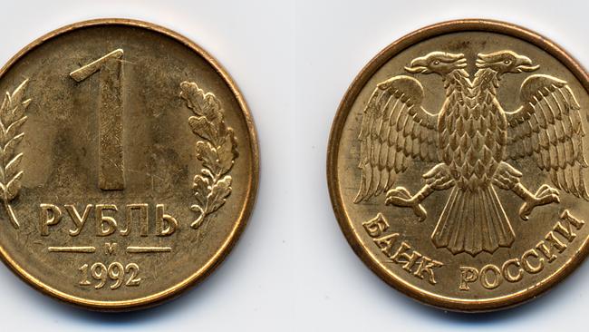 Russian Rouble coins. Picture: Supplied