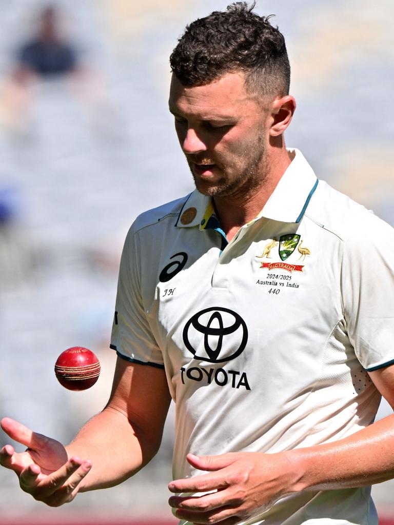 Josh Hazlewood won’t play in the second Test. Picture: SAEED KHAN / AFP