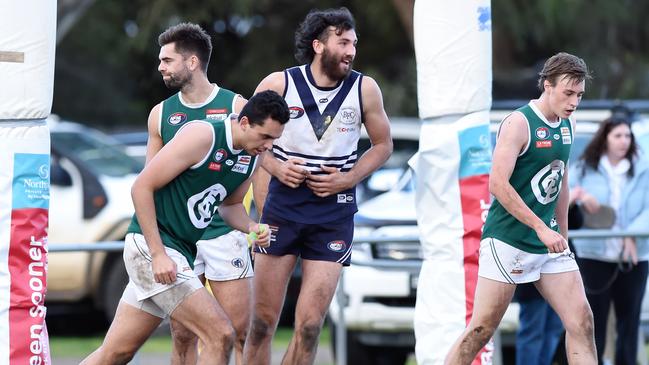 John Jorgensen celebrates a Bundoora goal against Greensborough. Picture: Steve Tanner