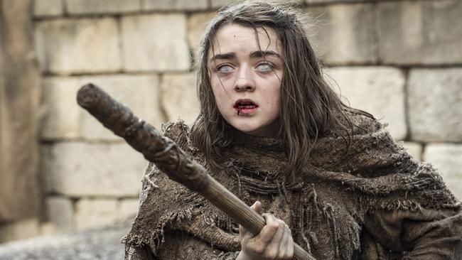 Maisie Williams as Arya Stark in Game of Thrones.