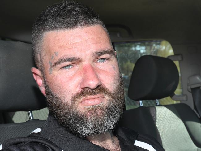 James Evers-Watson after having his trailer stolen. He owns a care company run with the NDIS and the trailer was a key tool in delivering support to people, ie, gardening, moving home, helping horders declutter. 13 May 2024. Picture: Dean Martin