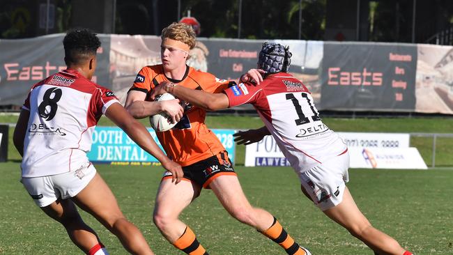 Easts player Zack Lamont takes on the line. Picture, John Gass