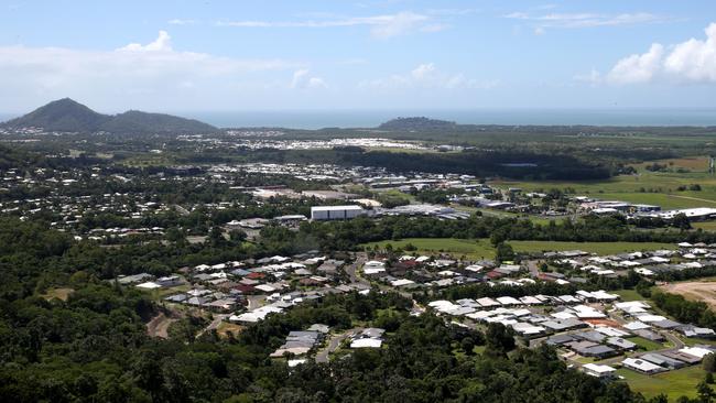 Aerial view of Smithfield. residential suburbs to the north and south of Cairns were once just cane fields.