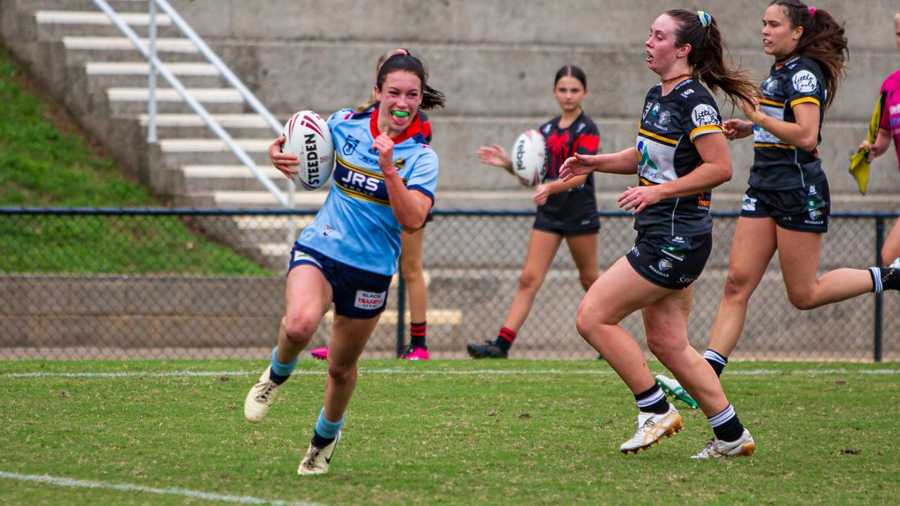 Georgia Sim scores for the Western Clydesdales against Tweed Seagulls. Picture: Benny Hassum Photography