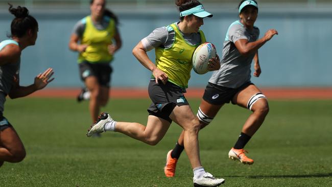 Emilee Cherry during Australian women's sevens rugby training at E S Marks Field, Kensington. Picture: Brett Costello