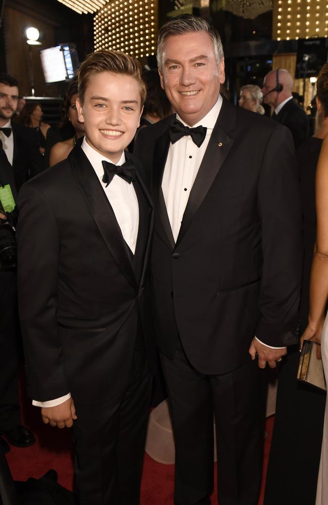 Melbourne. Eddie McGuire with son Xander at the 58th annual TV Week Logie Awards. PICTURE: JASON EDWARDS