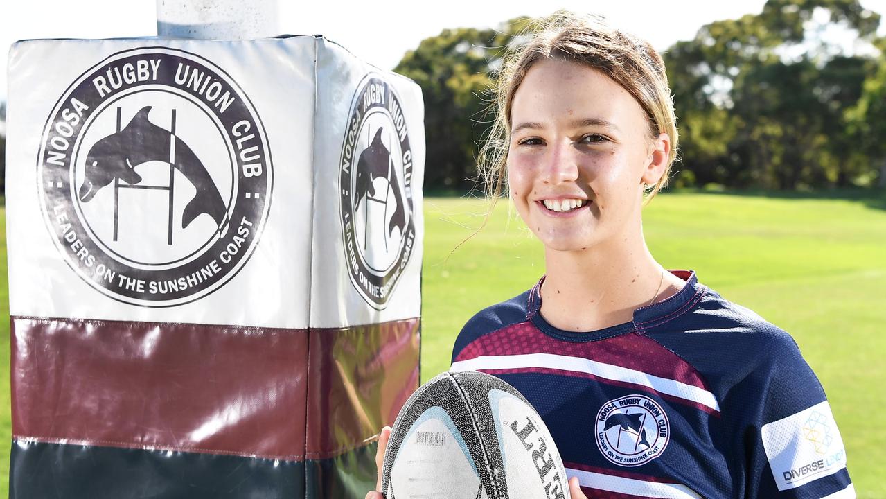 Noosa Dolphins women's player Imogen McLeod who has been selected in the Queensland Reds Squad for the 2022 Super Rugby Season. Picture: Patrick Woods.