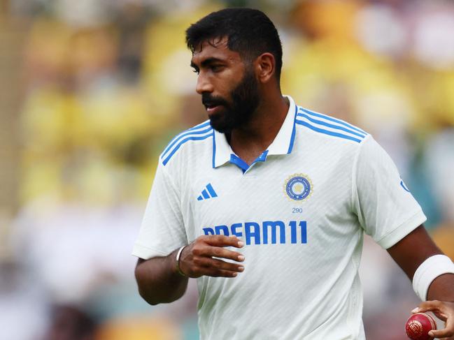 India's paceman Jasprit Bumrah prepares to bowl on the first day of the third cricket Test match between Australia and India at The Gabba in Brisbane on December 14, 2024. (Photo by Patrick Hamilton / AFP) / âIMAGE RESTRICTED TO EDITORIAL USE - STRICTLY NO COMMERCIAL USE --