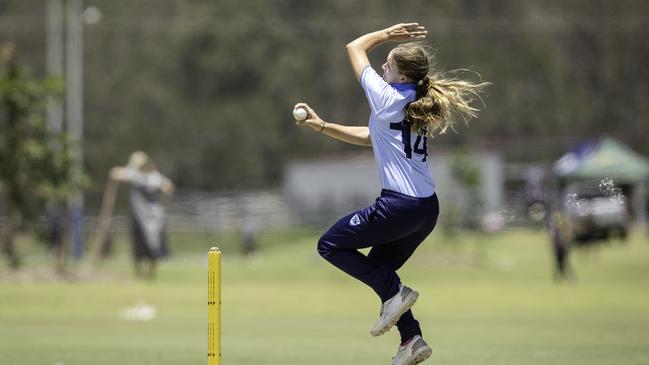 Caoimhe Bray picked up a wicket against PNG. Picture: Brody Grogan