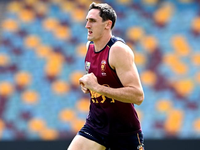 Oscar McInerney will return for the Lions on Friday night. Picture: Bradley Kanaris / Getty Images