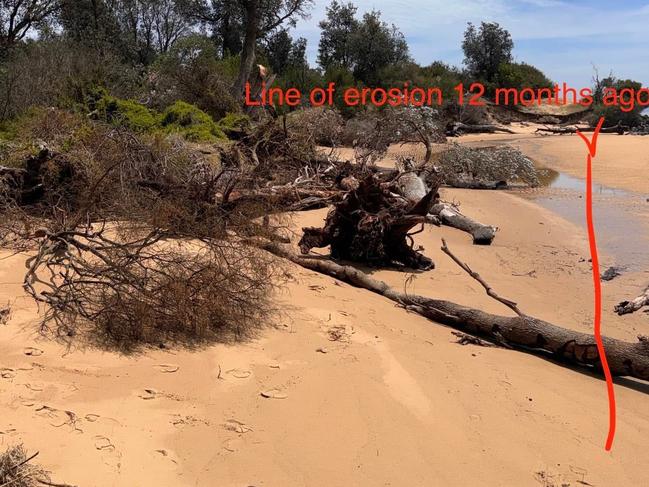 The coastal erosion grew worse in the past two years. Picture: Stephen Lapin