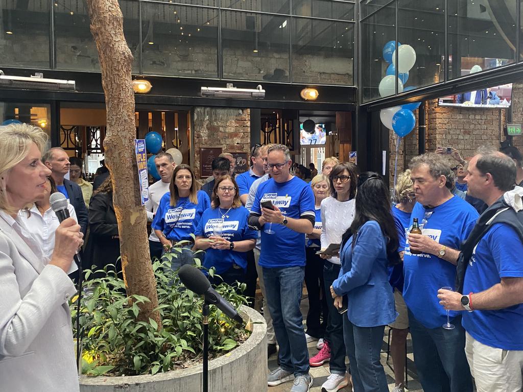 Liberal Party supporters at the Prahran Hotel. Picture: Euan Kennedy