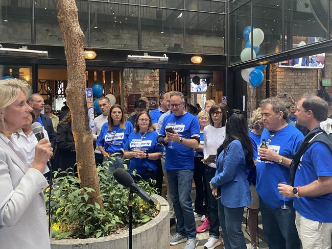 Liberal Party supporters at the Prahran Hotel. Picture: Euan Kennedy