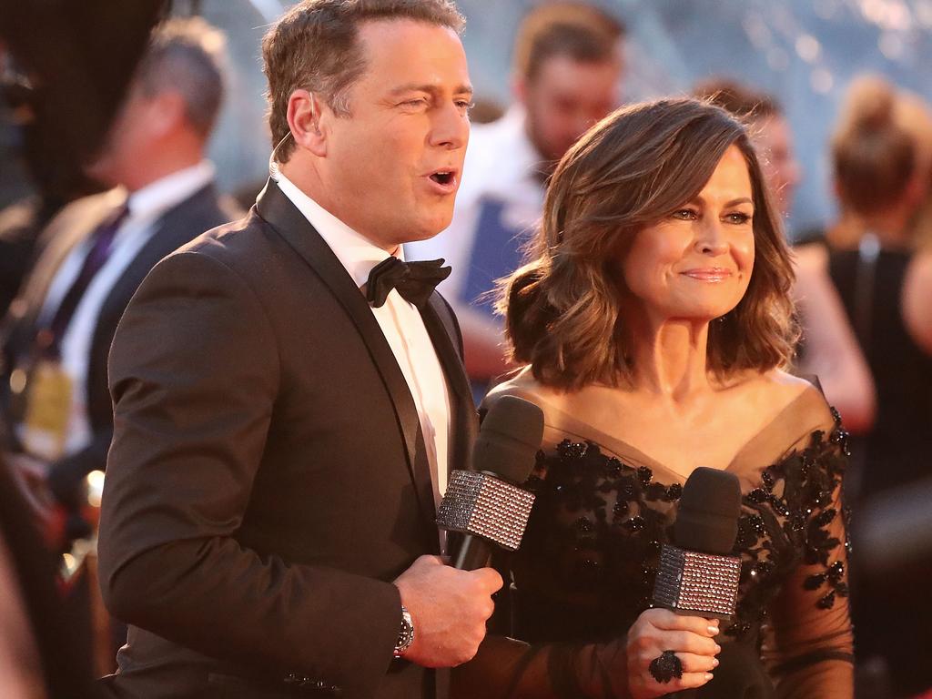 MELBOURNE, AUSTRALIA - APRIL 23:  Karl Stefanovic and Lisa Wilkinson arrive at the 59th Annual Logie Awards at Crown Palladium on April 23, 2017 in Melbourne, Australia.  (Photo by Scott Barbour/Getty Images)