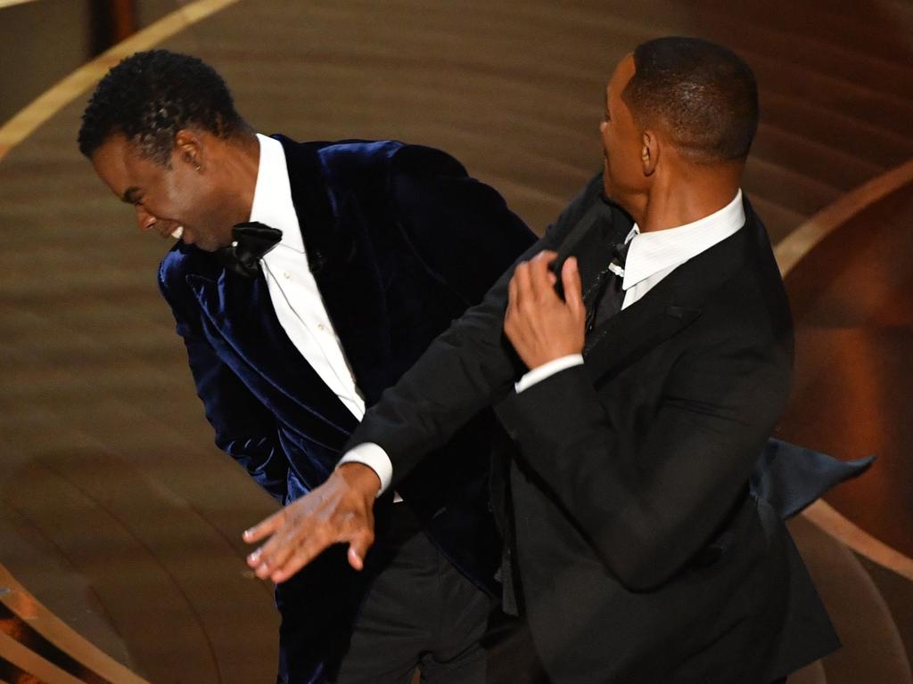 Will Smith slapped comedian Chris Rock onstage during the 94th Oscars at the Dolby Theatre in Hollywood. Picture: Robyn Beck / AFP