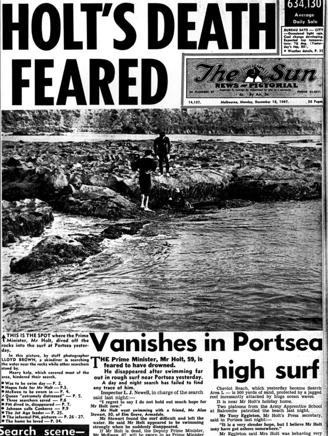 Front page of <i>The Sun</i> newspaper on December 18, 1967.