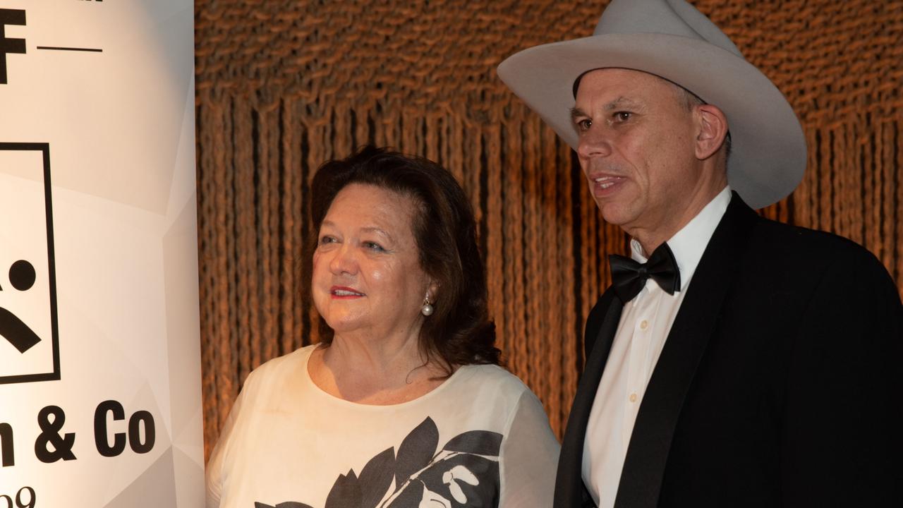 Gina Rinehart and Hancock Agriculture CEO Adam Giles in London in June. Picture: Lionel Derimais/Supplied