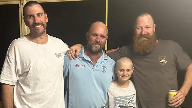 Mr Patterson's son and friends shaved their heads in support.