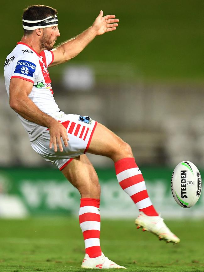 Ben Hunt in action for the St George Illawarra Dragons on March 20 before the NRL competition was suspended. Picture: AAP