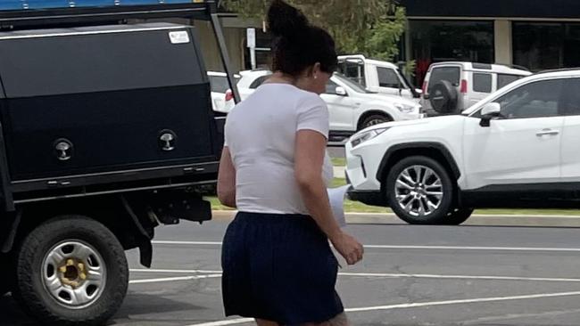 Lara Scarrott leaving court after receiving a one month sentence, suspended for 12 months, for fleecing the ATO out of more than $35,000. Picture: Stuart Kavanagh