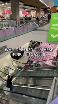 Kmart shopper spots hundreds of pink suitcases in one store