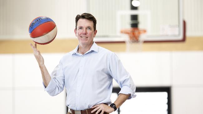 Marsden High School principal Andrew Peach in the school’s new basketball courts. PHOTO: Sarah Marshall