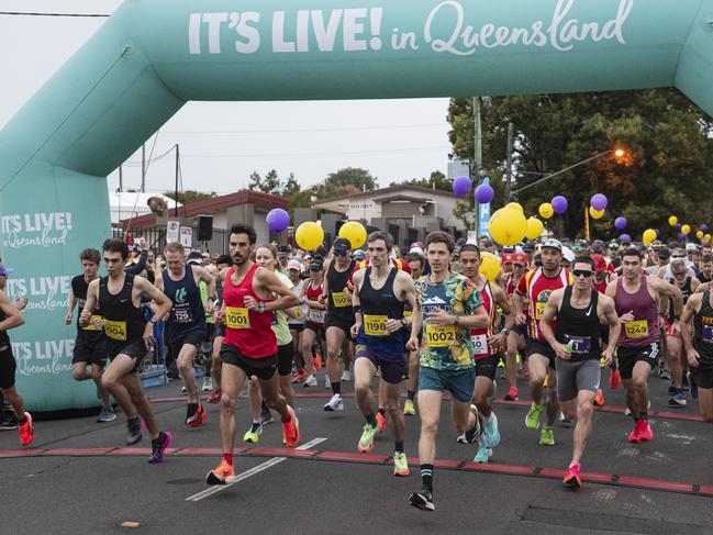 Toowoomba Marathon start, Sunday, May 5, 2024. Picture: Kevin Farmer