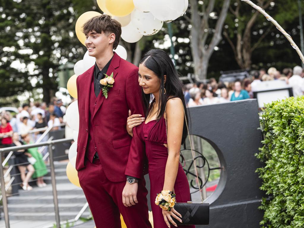 Jordan Heading and Tala Murphy at Centenary Heights State High School formal at Picnic Point, Friday, November 15, 2024. Picture: Kevin Farmer