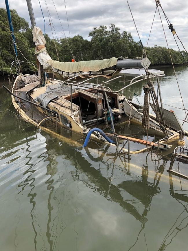 The 1000th vessel to be removed under the War on Wrecks program, at Cabbage Tree Creek at Shorncliffe in Brisbane. Picture: Queensland Government