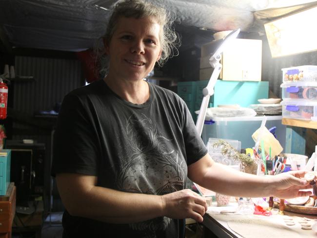 FROM PASSION TO PROFESSION: Lismore multimedia artist Indra Dhanusha decided life was too short not to follow her dream, so at age 40 she turned to creating art full time. Now her ceramics and pure olive oil soaps which are prized across the Northern Rivers , Photo: Alison Paterson