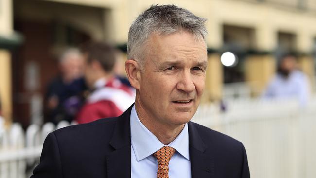 NEWCASTLE, AUSTRALIA - NOVEMBER 13: Trainer Matthew Smith looks on after winning race 7 with Festival Dancer during Sydney Racing at Newcastle Racecourse on November 13, 2021 in Newcastle, Australia. (Photo by Mark Evans/Getty Images)