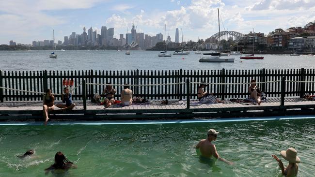 People cooling off at Maccallum Seawater Pool at Cremorne Point. Picture: Damian Shaw