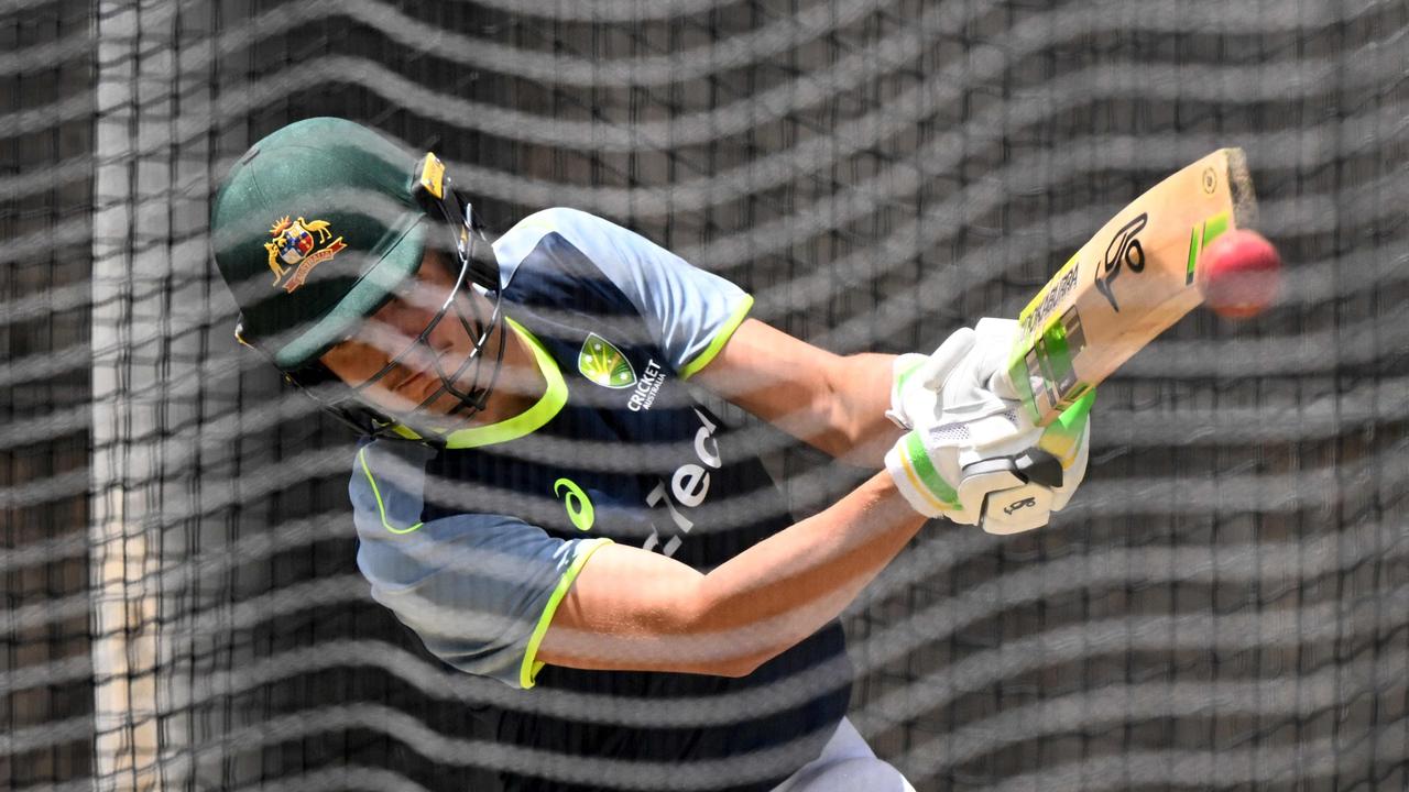 Konstas looked good in the MCG nets as he waits to find out if he’ll make his debut on Boxing Day. Picture: William West / AFP