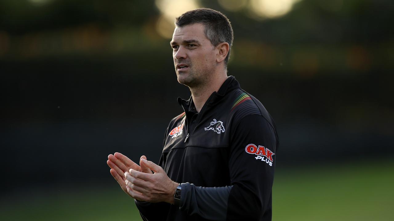 Panthers assistant coach Cameron Ciraldo is the top target for the Bulldogs and Tigers. Picture: Mark Kolbe/Getty Images