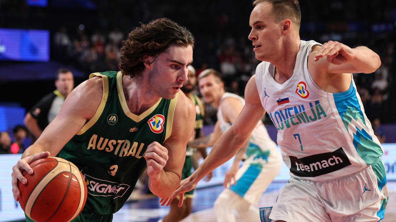 Josh Giddey spoke of the Boomers’ hurt after the game. Picture: Getty Images