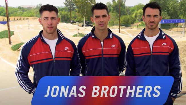 The brothers in Olympic Dreams Featuring Jonas Brothers.