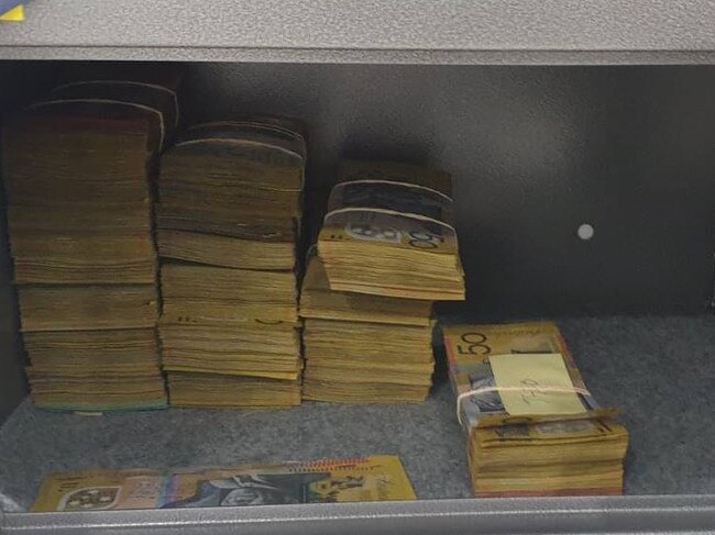 More than $350,000 in cash was also allegedly seized in raids across south west Sydney. Picture: NSW Police