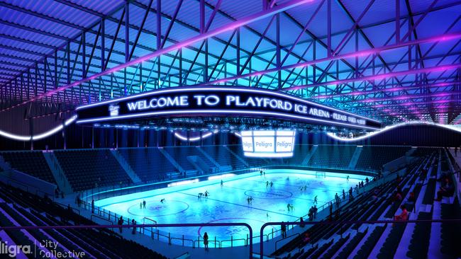 Artist's impression of the ice sports arena, rock-climbing facility and sports centre in Elizabeth by Pelligra Group. Picture: City Collective