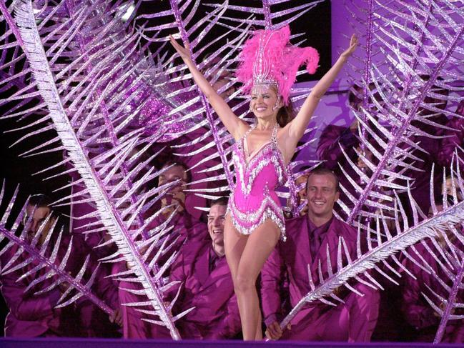 What a night-mayor … Jim’s moment with Kylie was ruined by a politician. Ms Minogue sings 'Dancing Queen' during the Olympics closing ceremony.