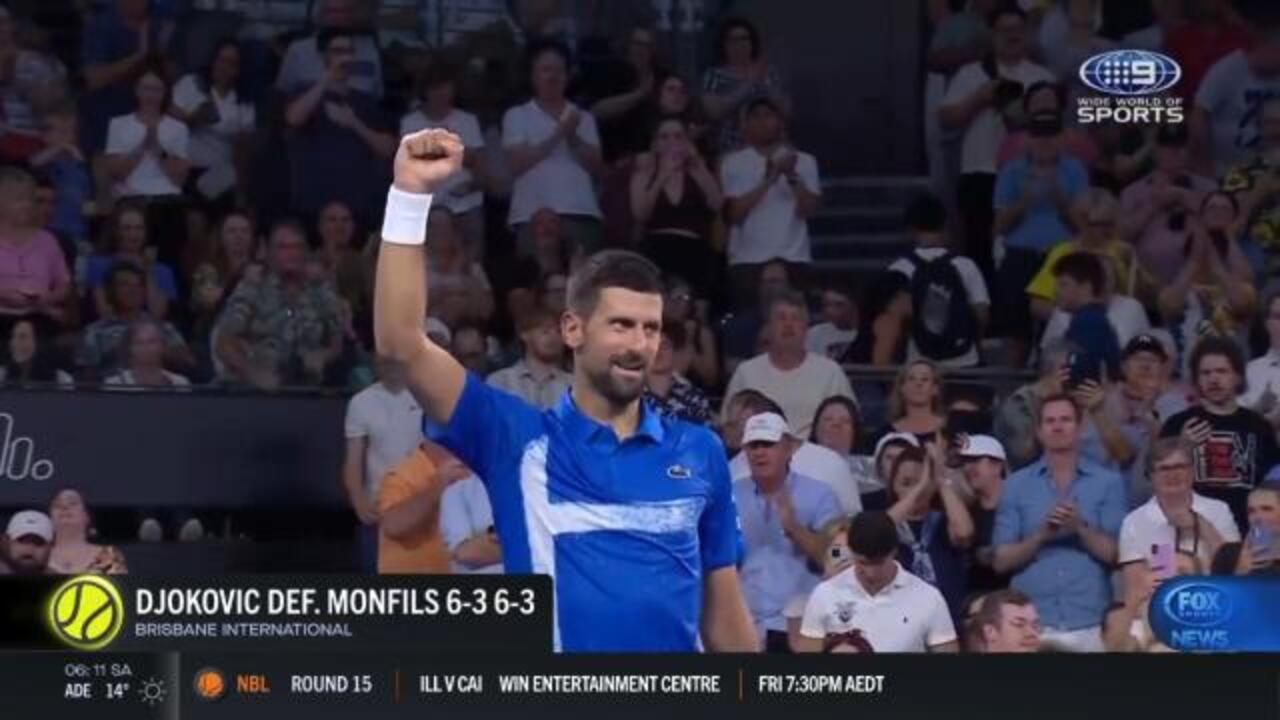 Djokovic records 20th win over Monfils