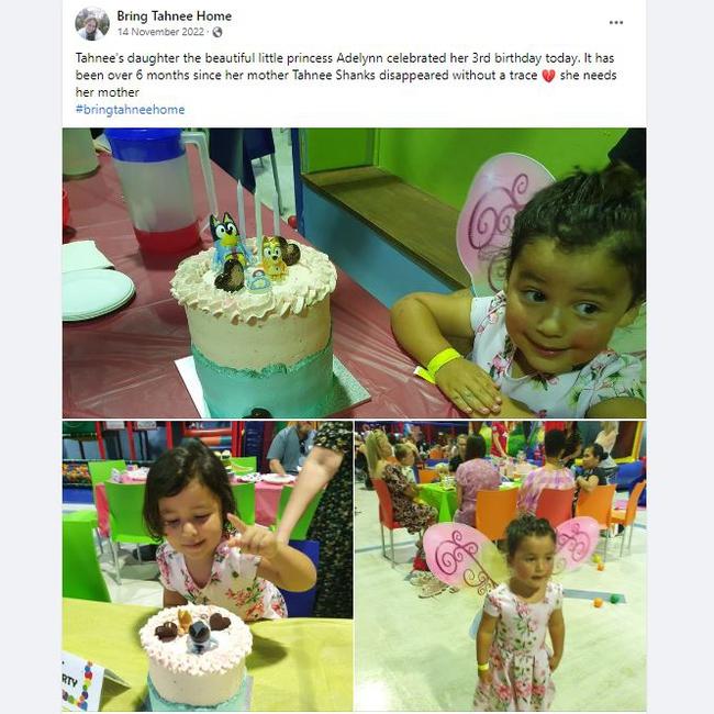 Whitsunday mum Tahnee Shanks, who vanished near Cancun in Mexico on May 2, 2022, missed her daughter Adelynn's third birthday with family back in Australia. Picture: Facebook