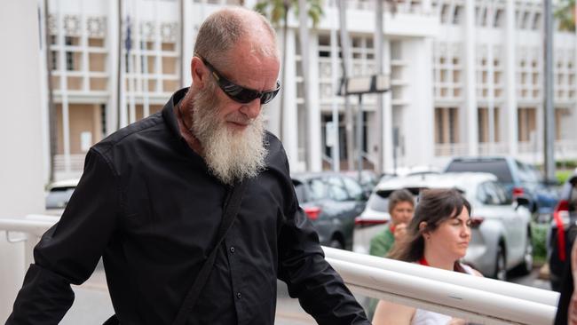 Wayne Peter Hunt comes out of the Supreme Court trial after pleading guilty to dangerous driving killing 11-year-old Daemarius Purcell-Appo with his ute in a Moulden car park. Picture: Pema Tamang Pakhrin